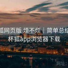 茶杯狐网页版 烦不烦｜简单总结，茶杯狐app浏览器下载