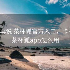 用完再说 茶杯狐官方入口，卡不卡，茶杯狐app怎么用