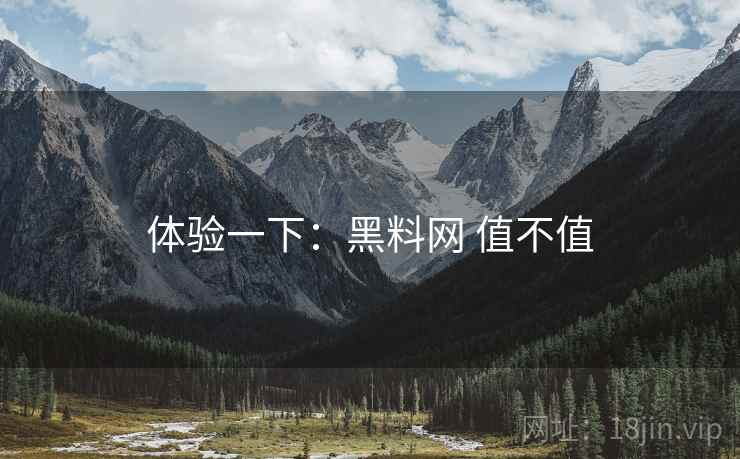体验一下:黑料网 值不值 第2张 体验一下:黑料网 值不值 第2张
